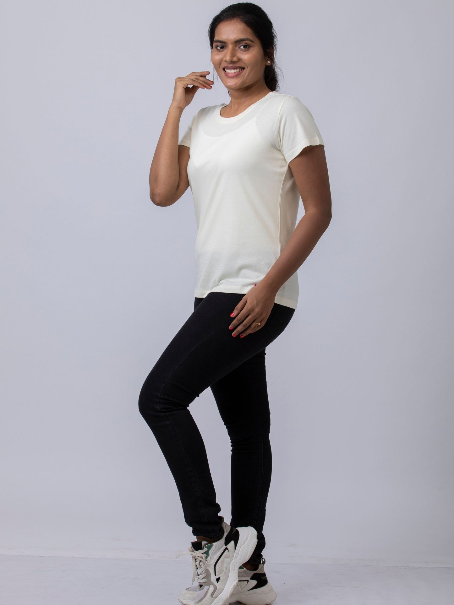 Soft & Premium Women's Cotton T-Shirt - Off White