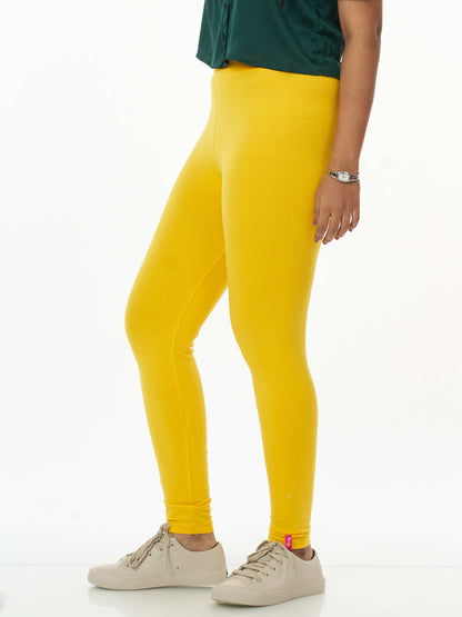 Women's premium full length Stretchy Leggings - Yellow