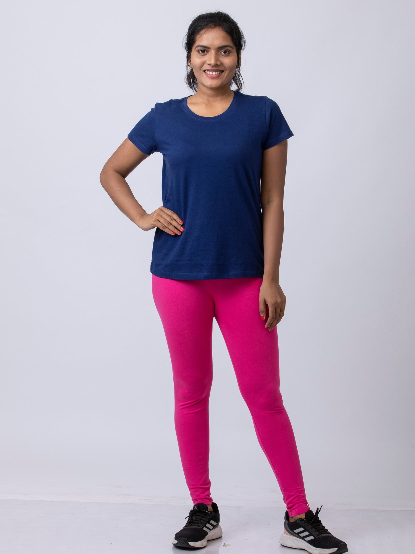 Women's premium full length Stretchy Leggings - Deep Pink