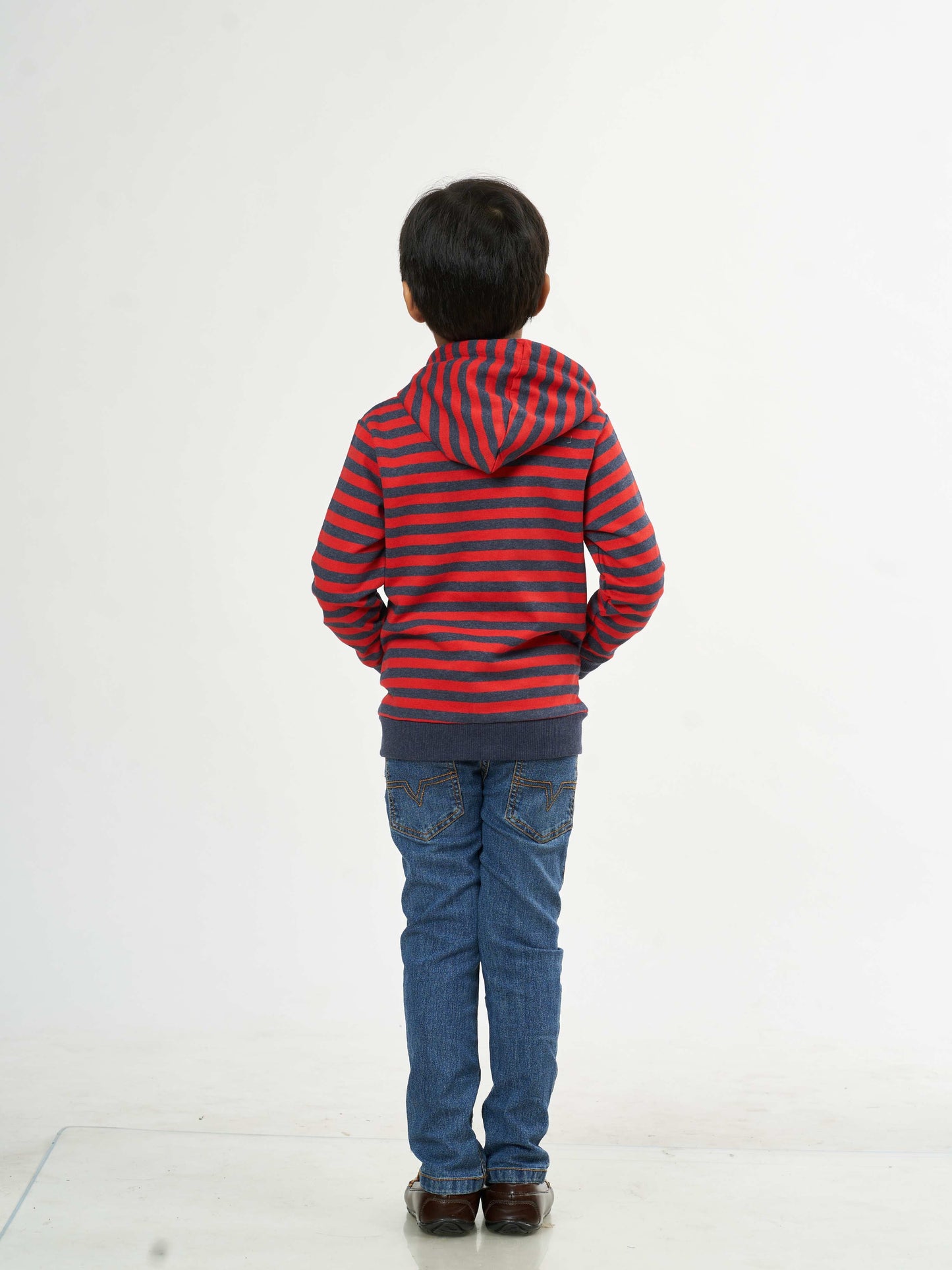 Black & Red Stripes Cozy Boys Pullover Hoodies