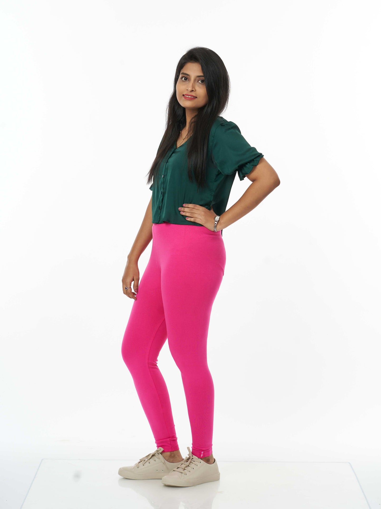 Women's premium full length Stretchy Leggings - Awesome Pink