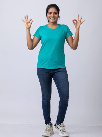 Soft & Premium Women's Cotton T-Shirt - Green Parrot