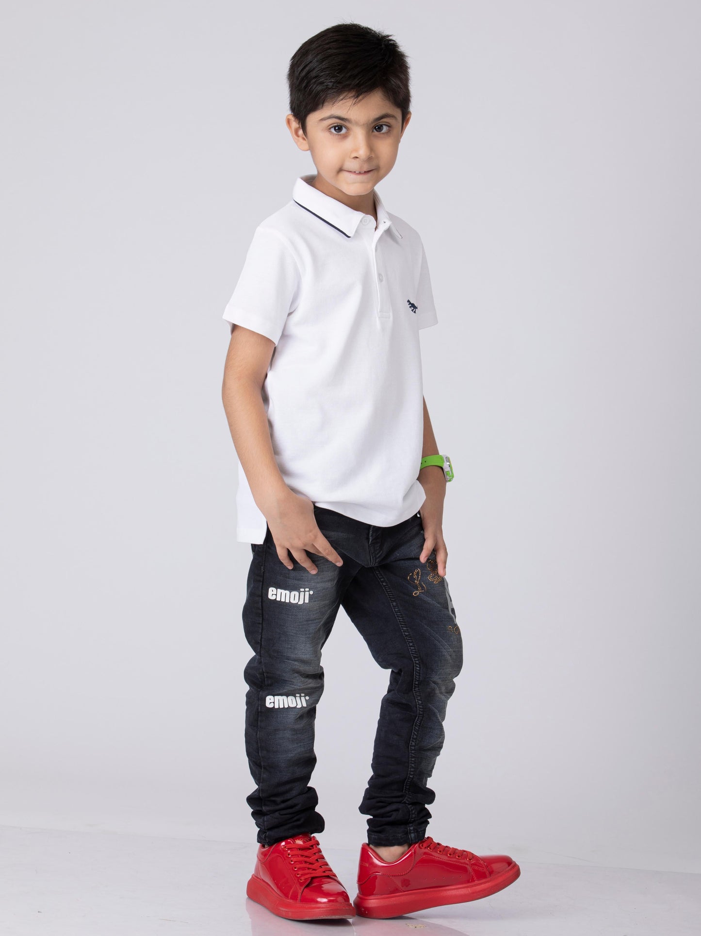 Boys Minimal Solid Boys Cottong T-Shirt White