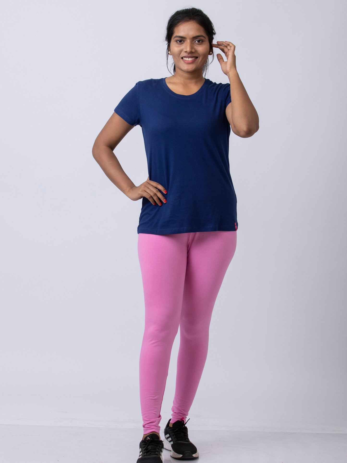 Women's premium full length Stretchy Leggings - Mild Pink