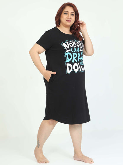 Black Plus Size Short Nighty