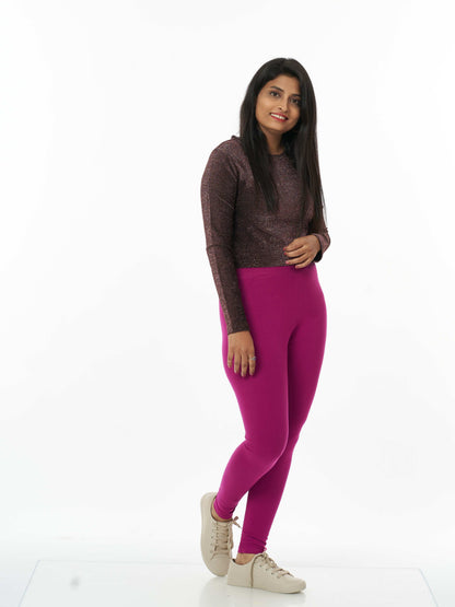 Women's premium full length Stretchy Leggings - Deep Purple