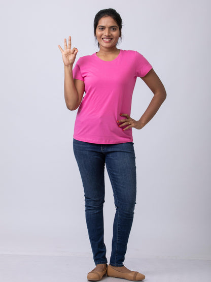Soft & Premium Women's Cotton T-Shirt - Pink