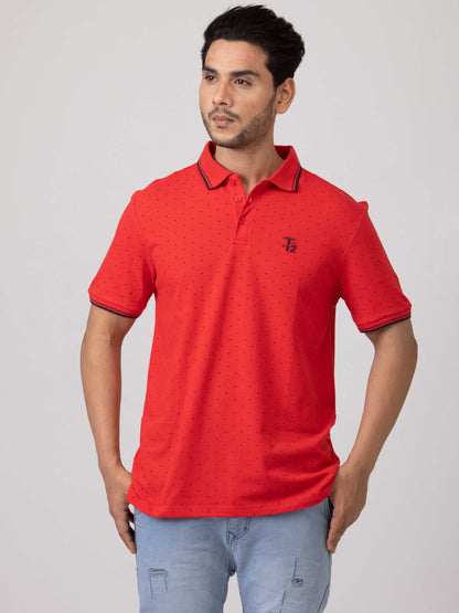 Crimson Classic & Comfortable 100% Cotton Mens Collar T-Shirt