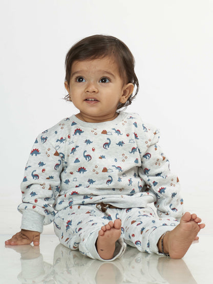Tiny Dino Winter Sweatshirt Babies Pyjama Set