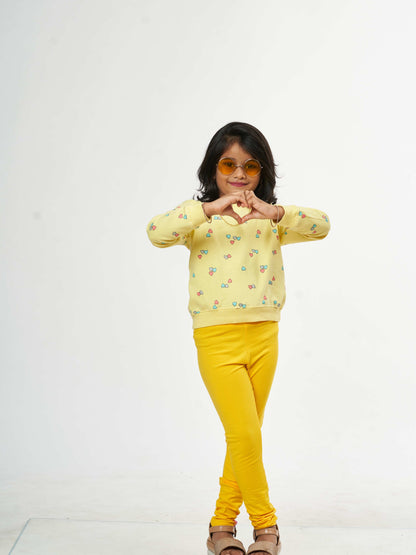 Daily Routine Girls Leggings - Yellow| Full Length