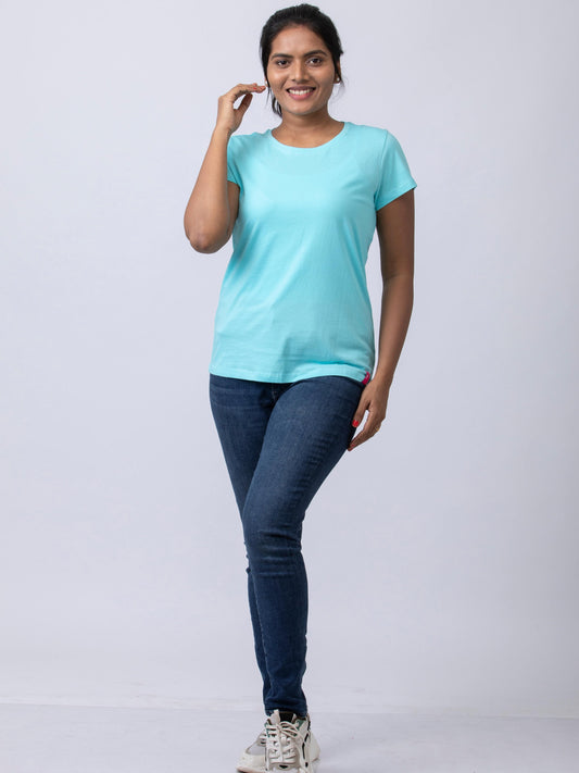 Soft & Premium Women's Cotton T-Shirt - Aqua