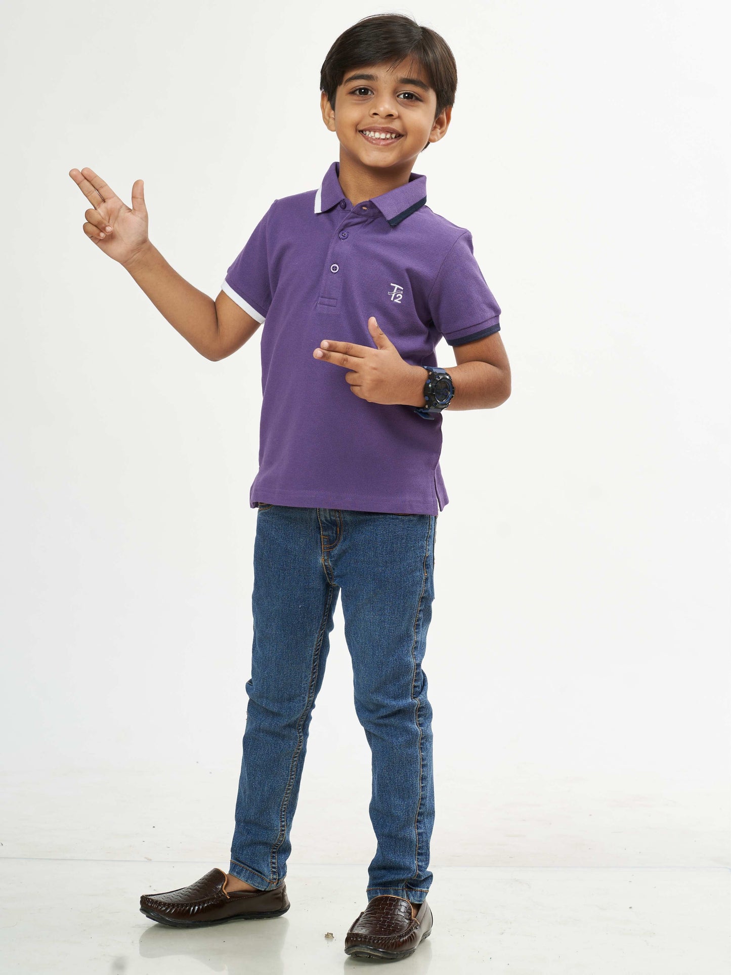 Classic Boys Cotton T-Shirt  - Deep Purple