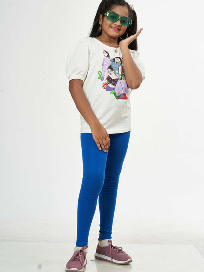 Daily Routine Girls Leggings - Blue | Full Length