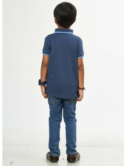 Classic Boys Cotton T-Shirt  - Navy