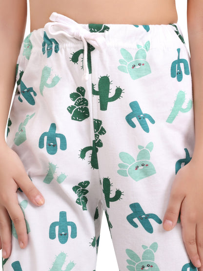 Green Cactus Girls Joggers