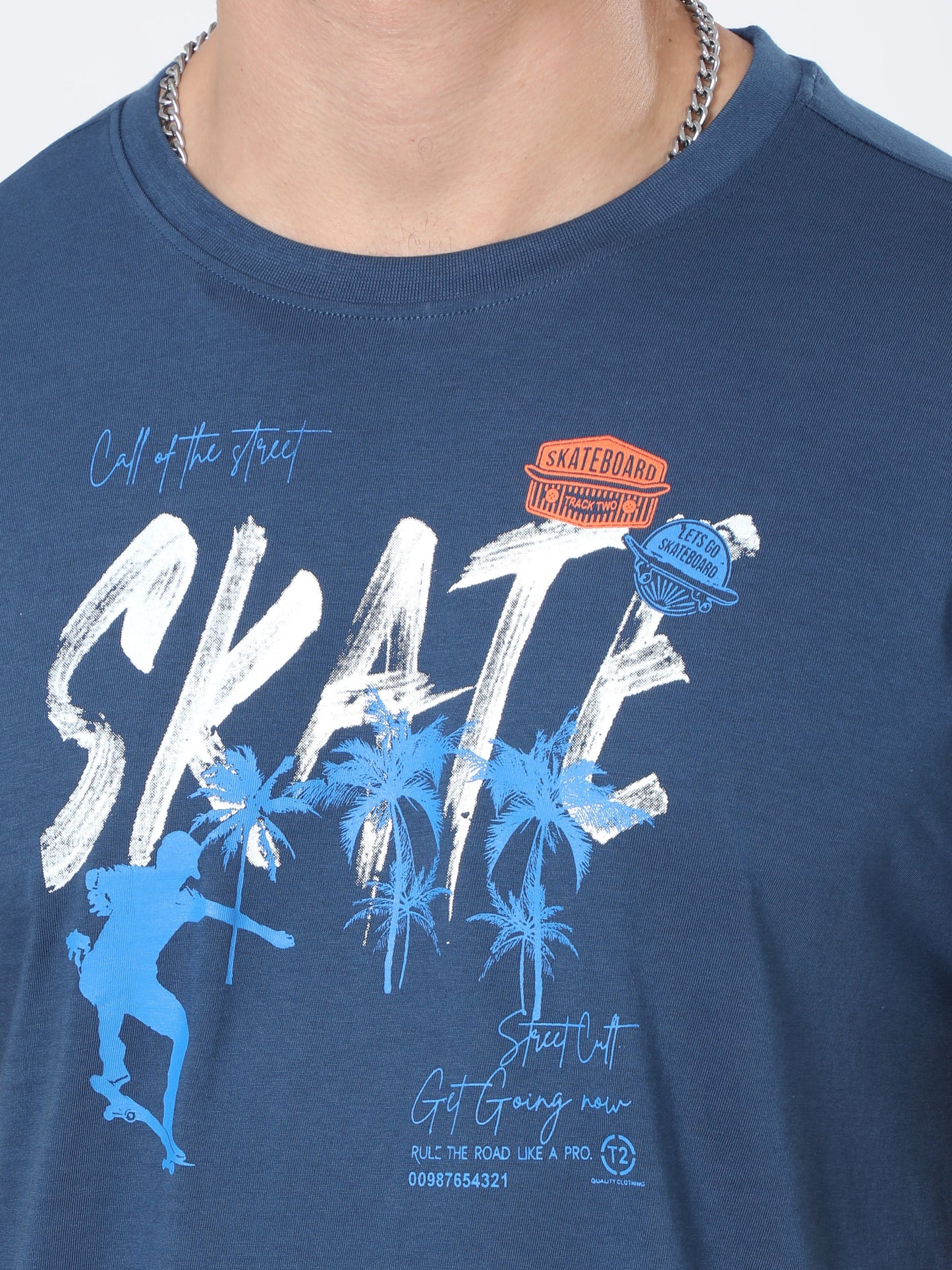 Street Skate Men's casual T-Shirt - Deep Blue
