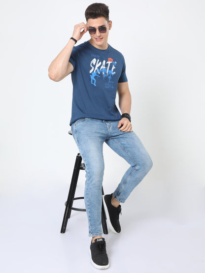 Street Skate Men's casual T-Shirt - Deep Blue