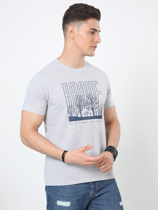 Be Brave Men's casual T-Shirt Navy Melange