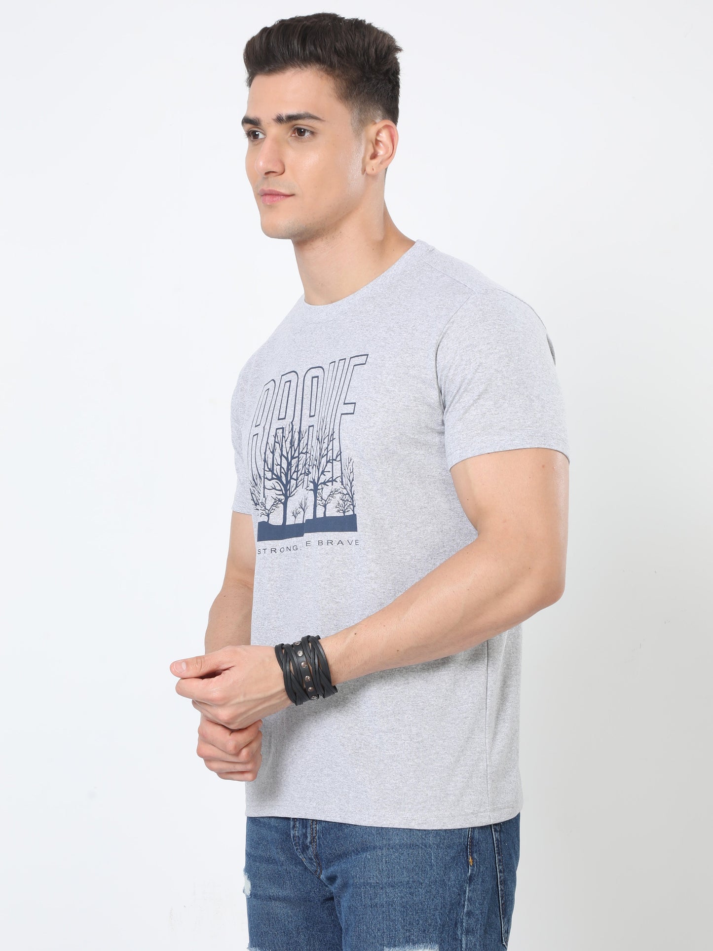 Be Brave Men's casual T-Shirt Navy Melange