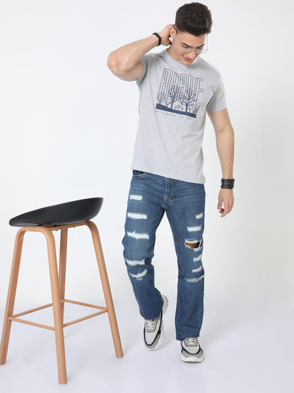 Be Brave Men's casual T-Shirt Navy Melange