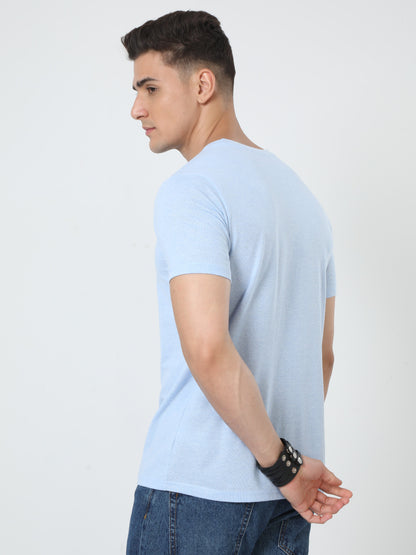 Woodpecker Men's casual cotton T-Shirt Blue