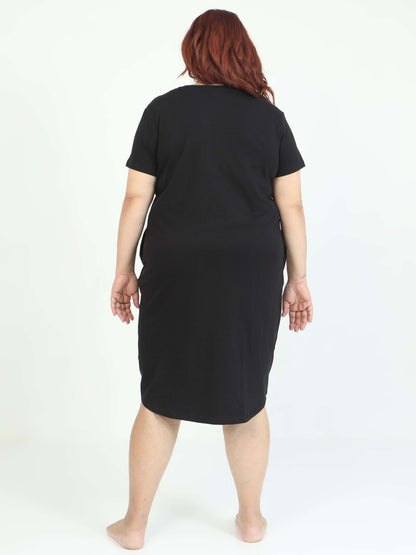 Black Plus Size Short Nighty