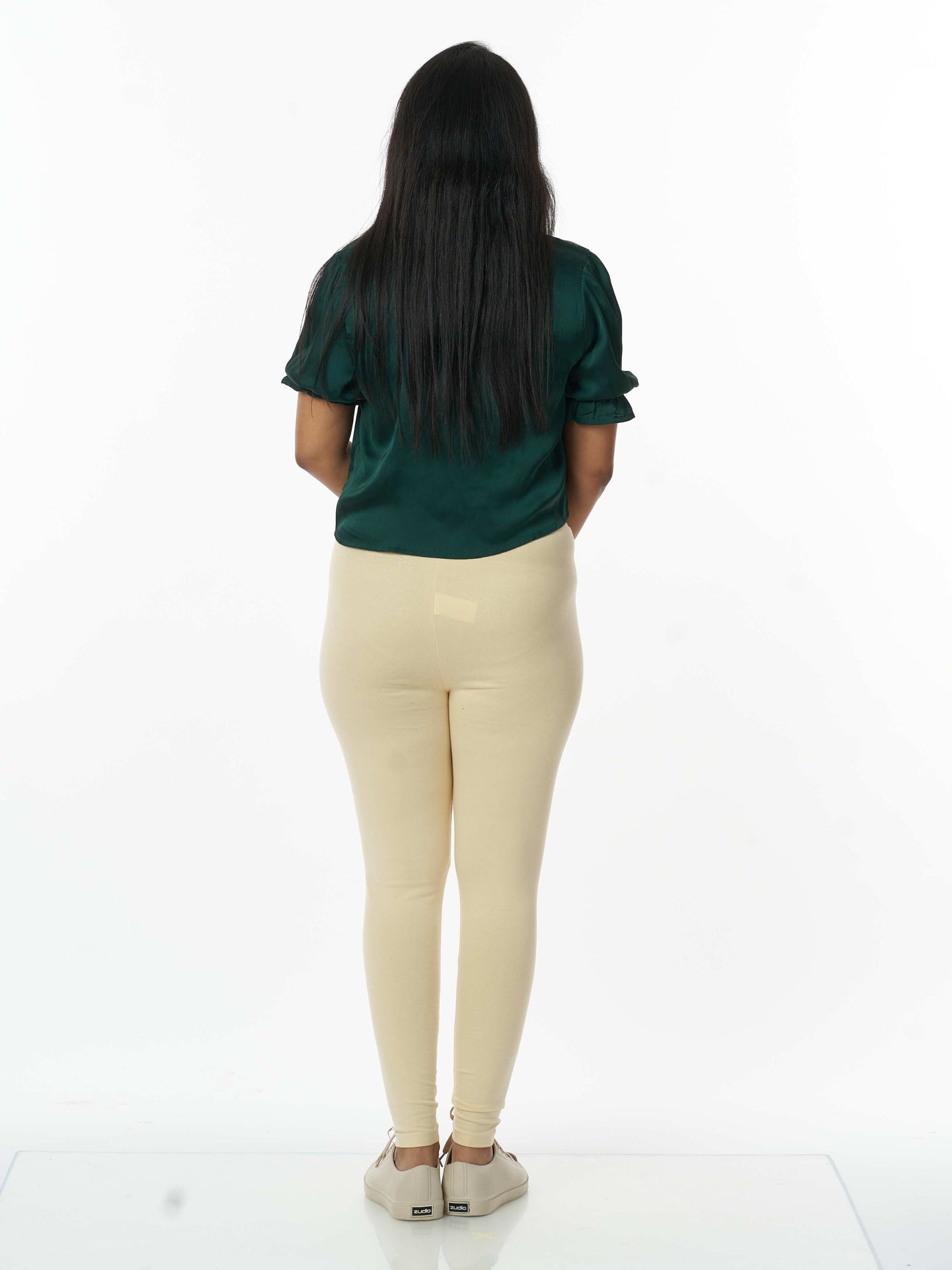 Women's premium full length Stretchy Leggings - Cream