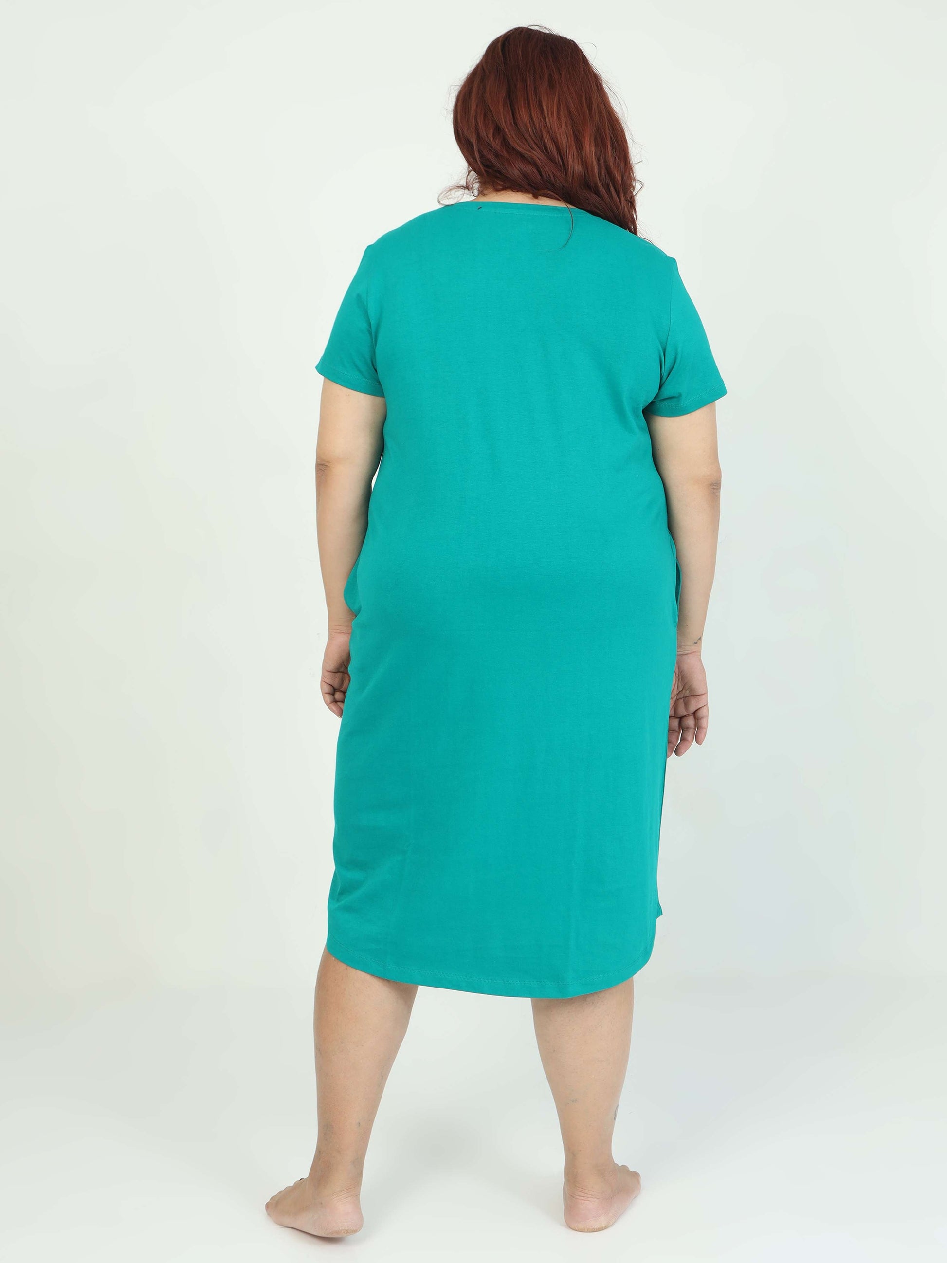 Green Plus Size Short Nighty