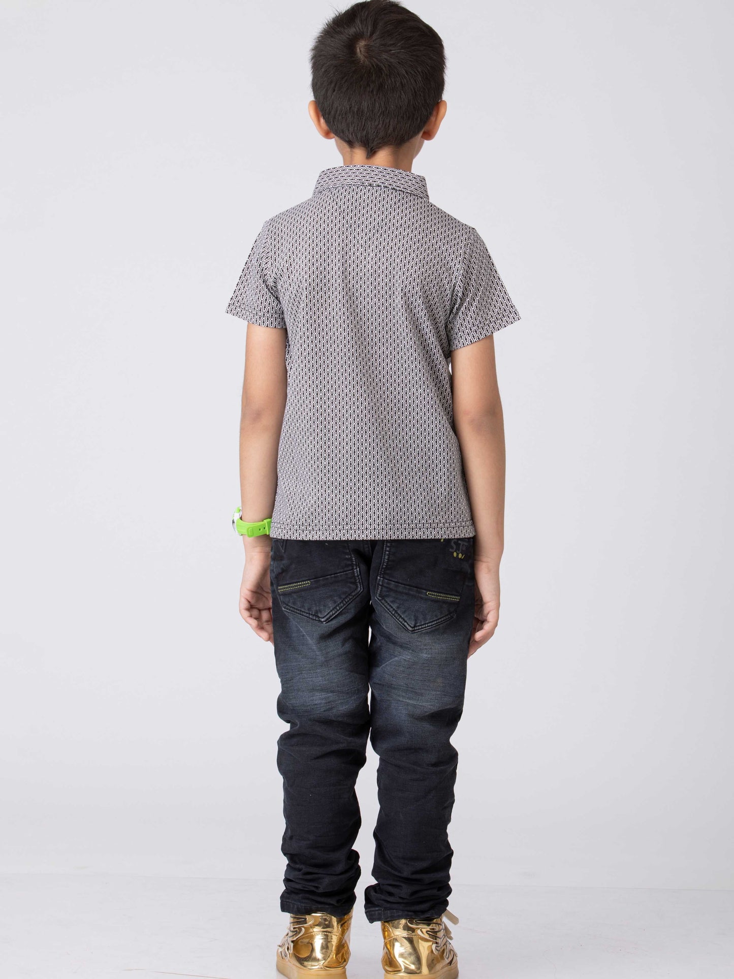 All Day Boys Printed cotton boys T-Shirt - Grey