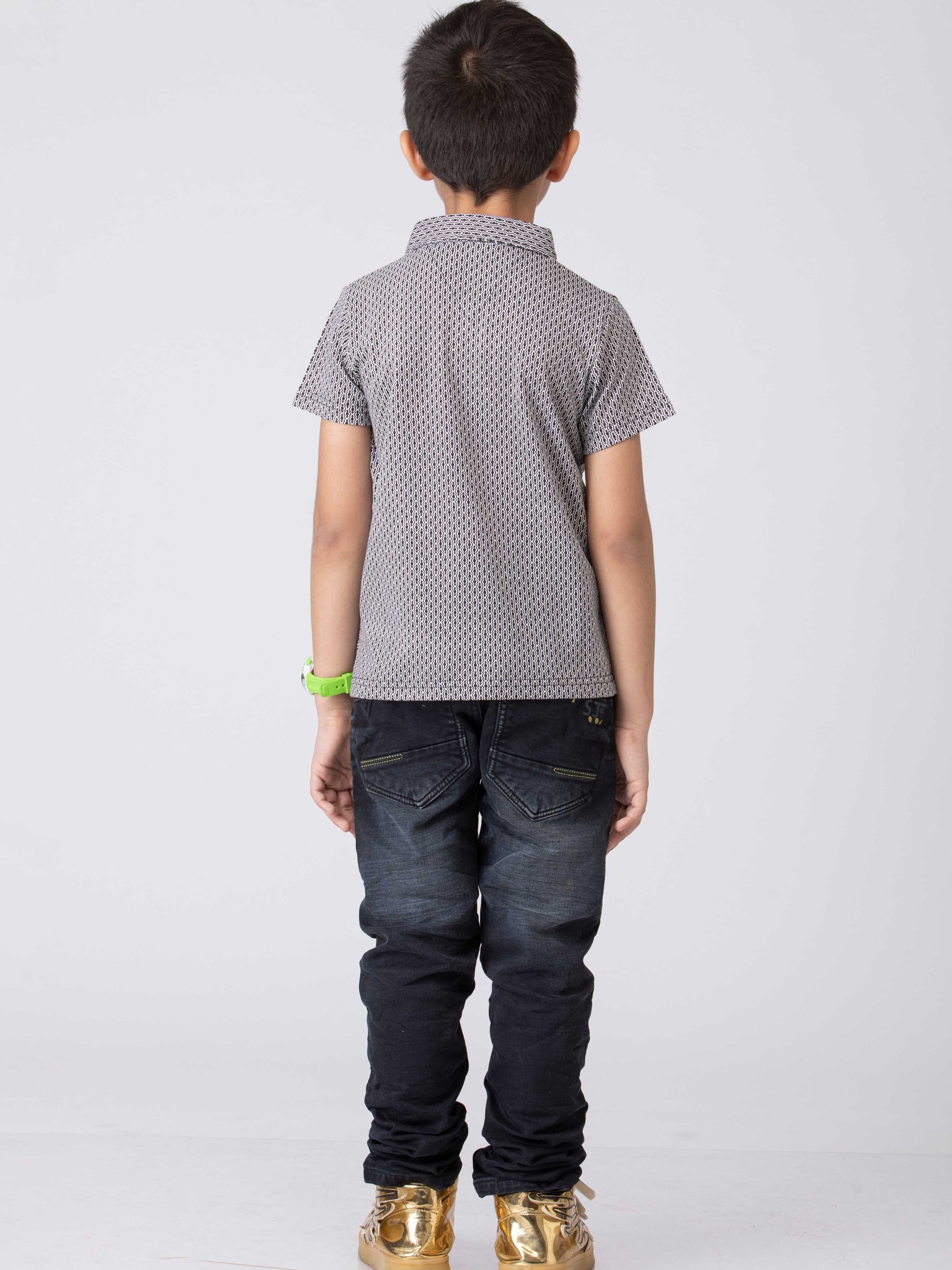 All Day Boys Printed cotton boys T-Shirt - Grey