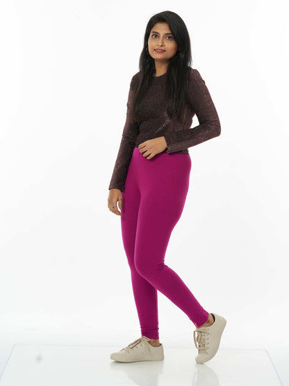 Women's premium full length Stretchy Leggings - Deep Purple