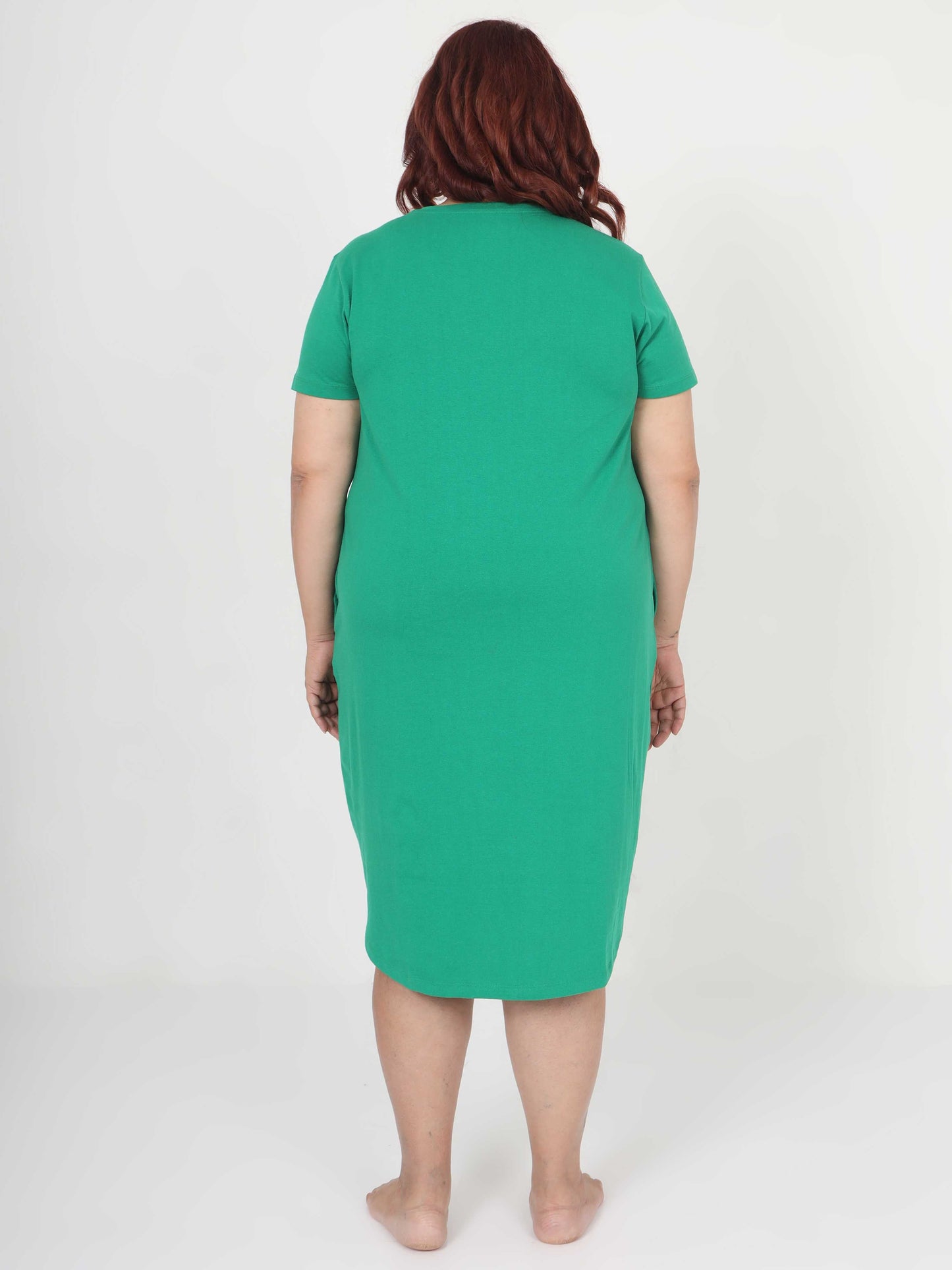 Green Plus Size Short Nighty