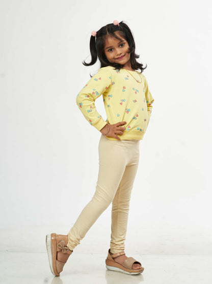 Daily Routine Girls Leggings - Cream | Full Length