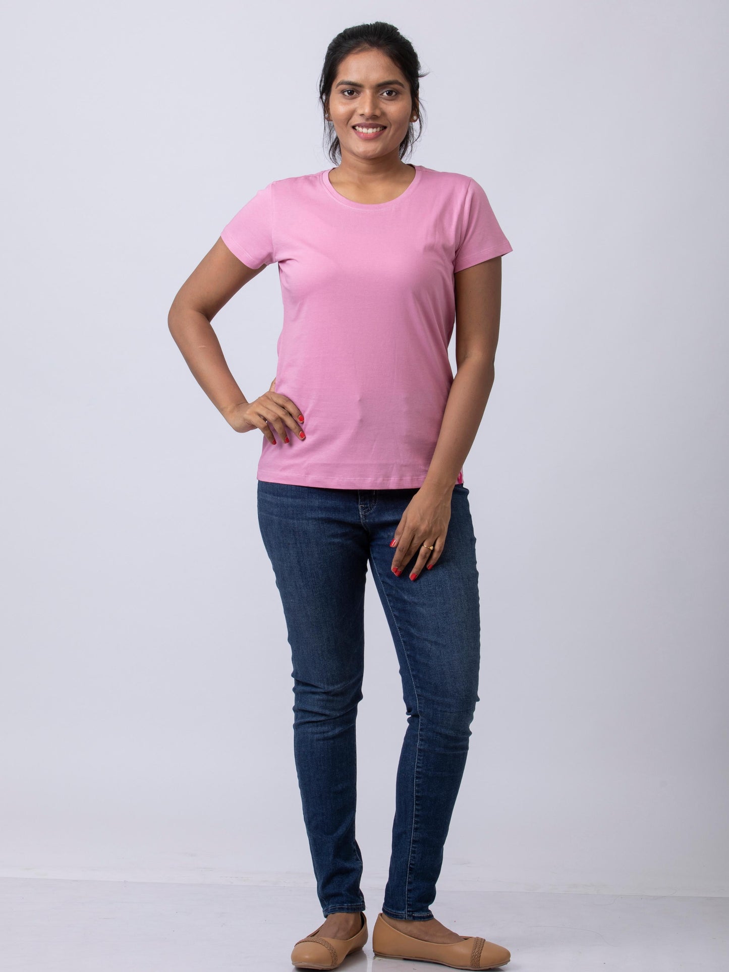 Soft & Premium Women's Cotton T-Shirt -Mild Pink
