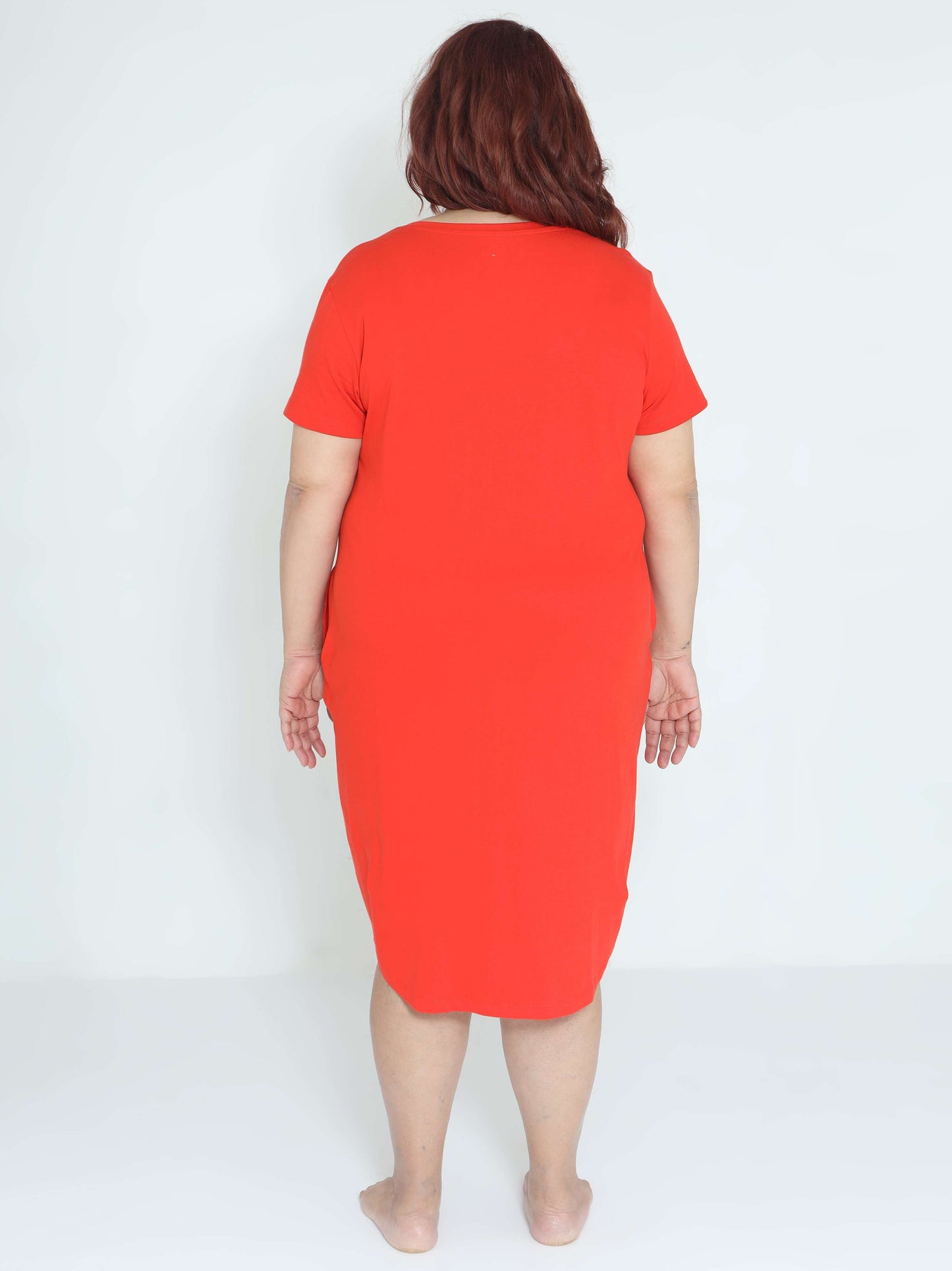Orange Plus Size Short Nighty