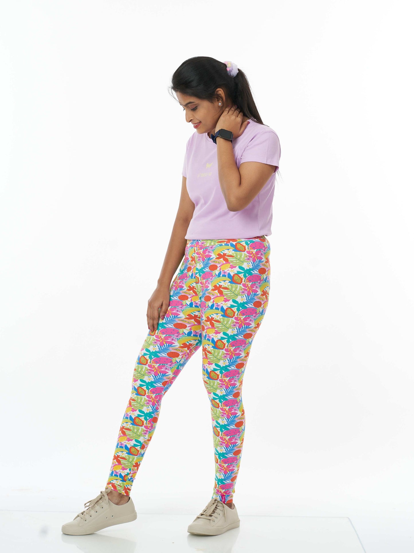 Women's Printed Leggings - Fruity