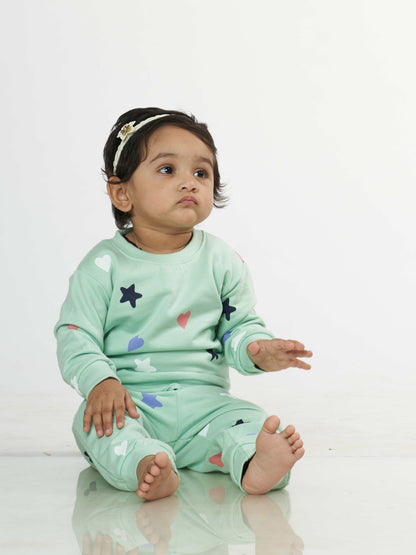 Twinkle Star Babies Pyjama Set Green
