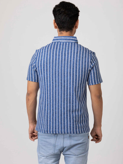 Stripe Vibe Modern & Comfortable 100% Cotton Mens Collar T-Shirt