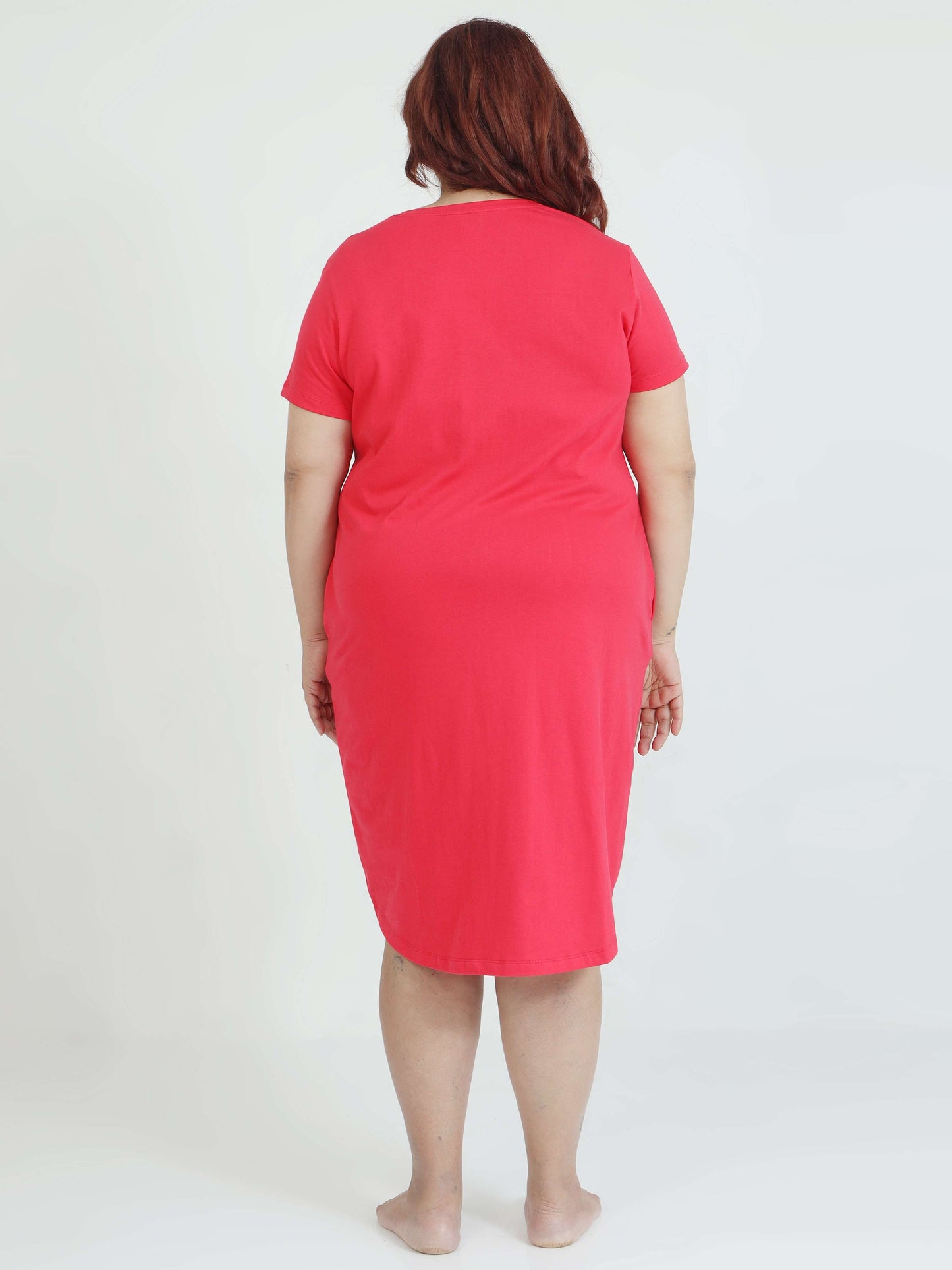 Red Plus Size Short Nighty