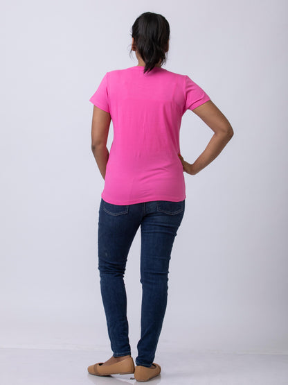 Soft & Premium Women's Cotton T-Shirt - Pink