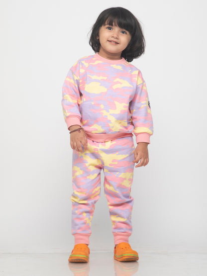 Pink Cameo Pyjama Sweatshirt Set ( Pack of 1 )