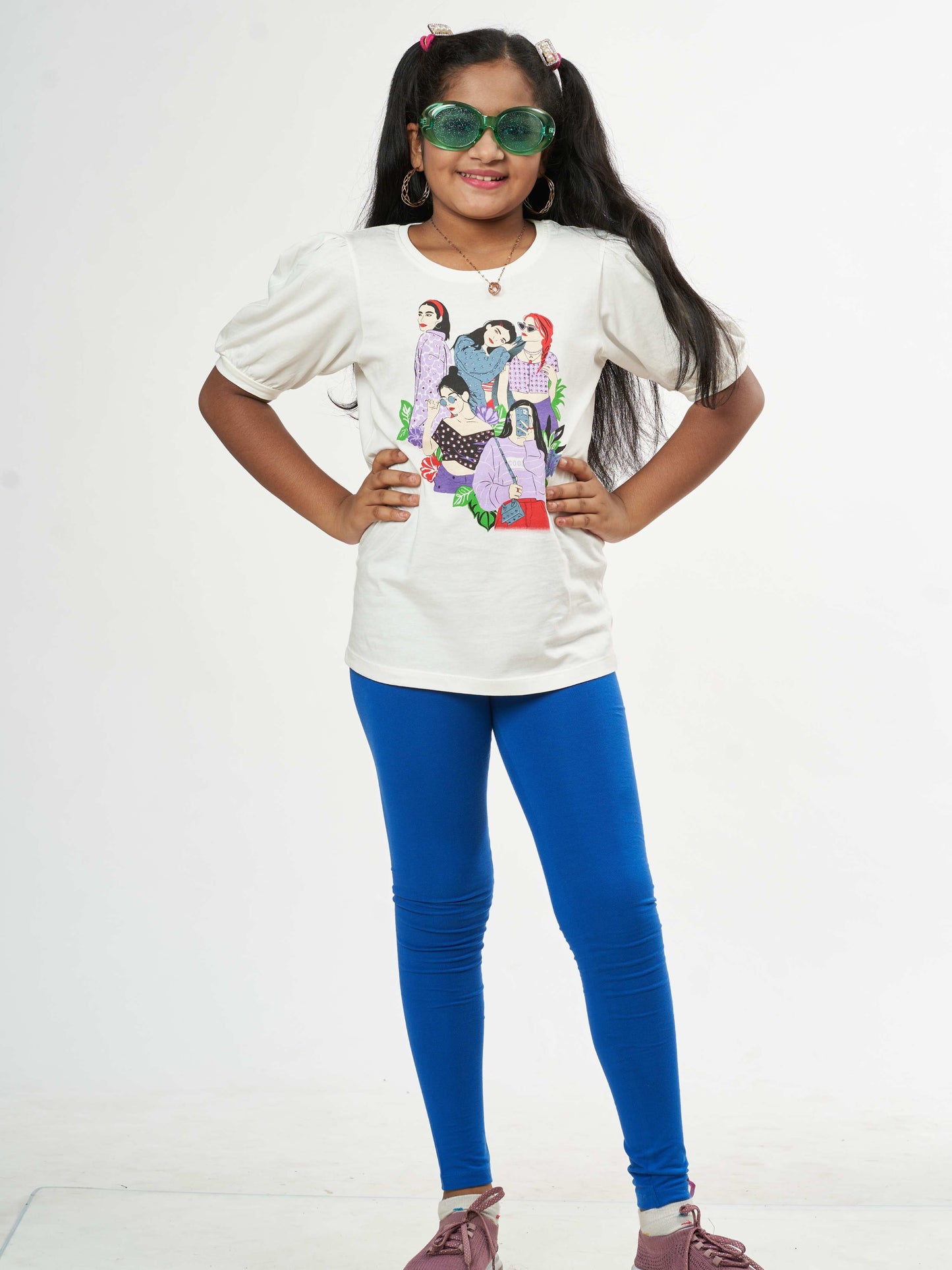 Daily Routine Girls Leggings - Blue | Full Length