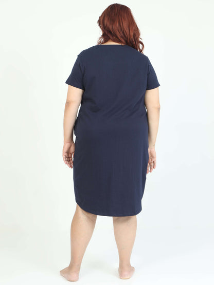 Navy Plus Size Short Nighty