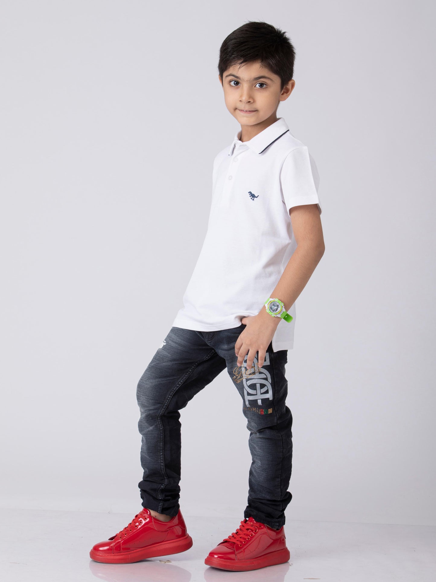 Boys Minimal Solid Boys Cottong T-Shirt White