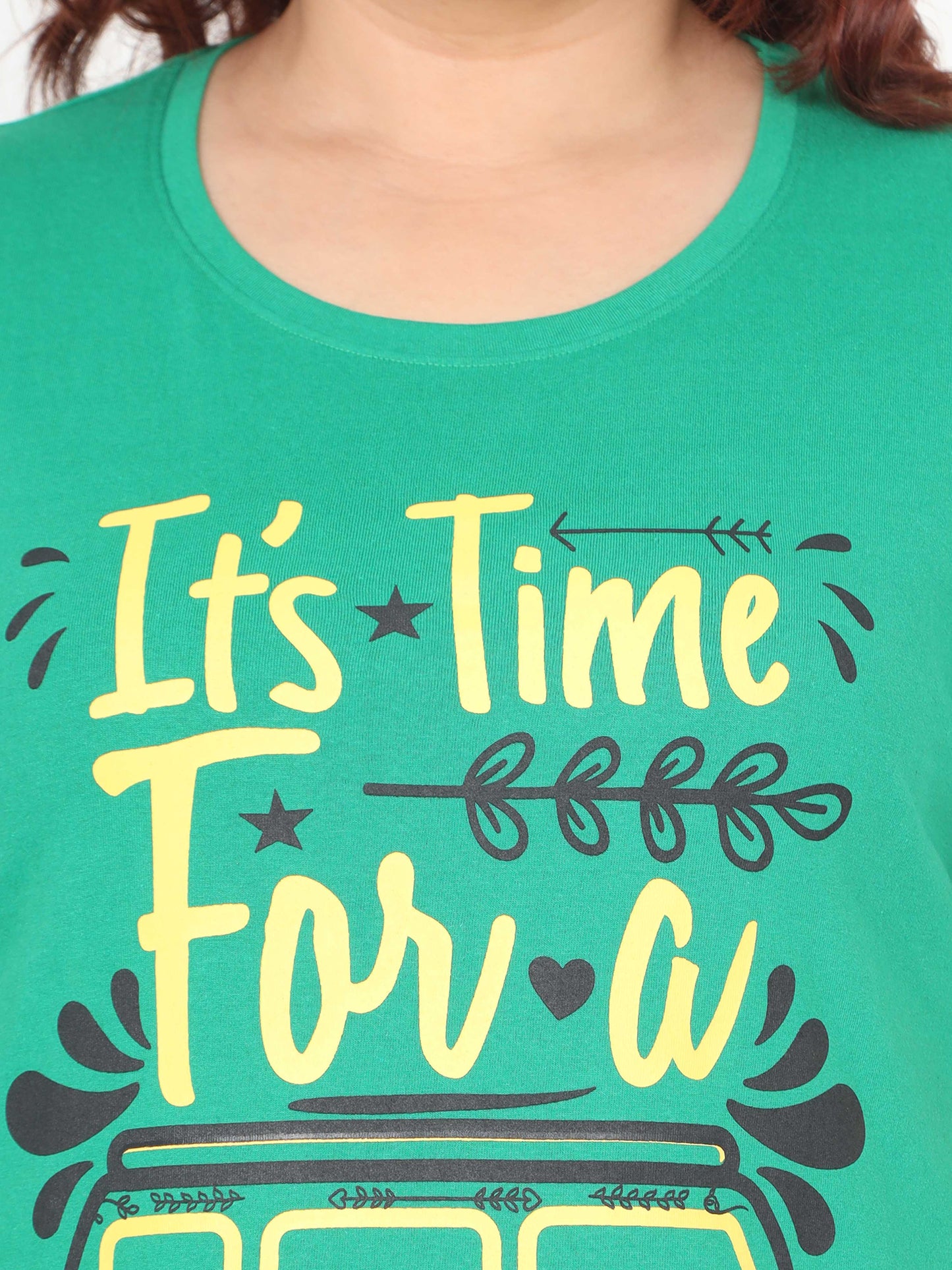 Green Plus Size Short Nighty