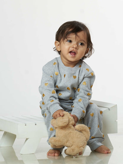 Golden Heart Baby Winter Sweatshirt Babies Pyjama Set