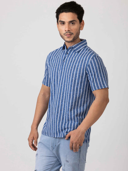 Stripe Vibe Modern & Comfortable 100% Cotton Mens Collar T-Shirt