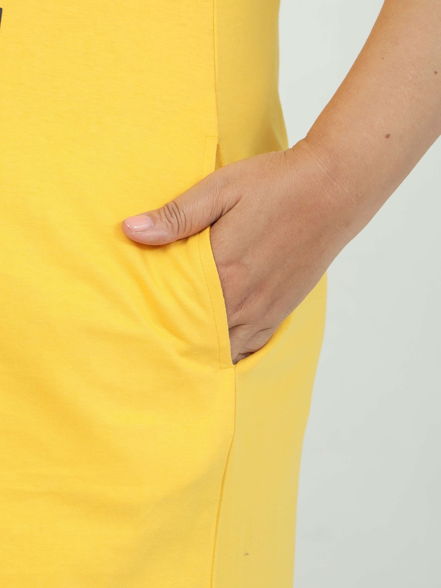 Yellow Plus Size Short Nighty