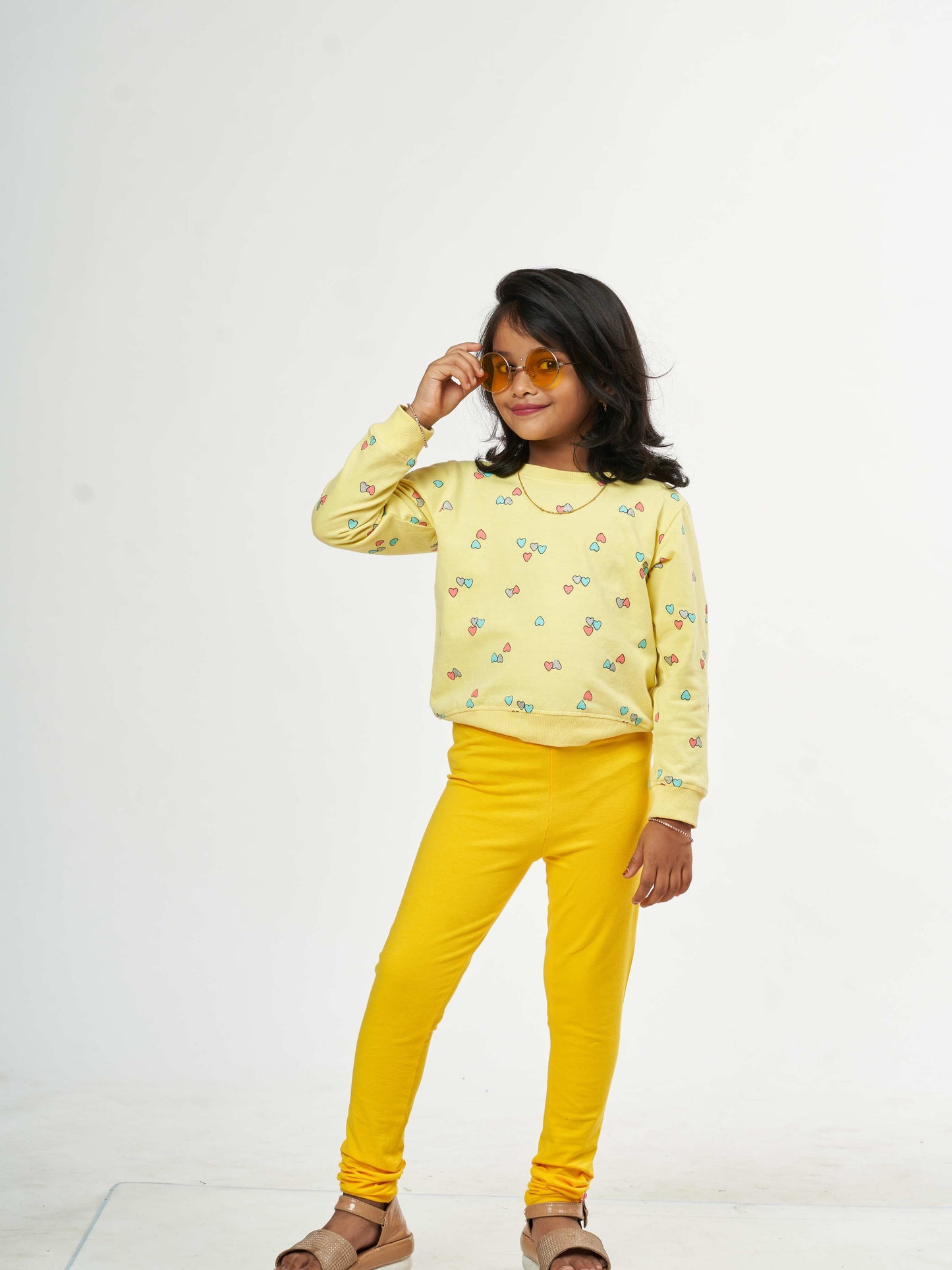 Daily Routine Girls Leggings - Yellow| Full Length