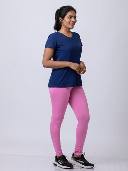 Women's premium full length Stretchy Leggings - Mild Pink